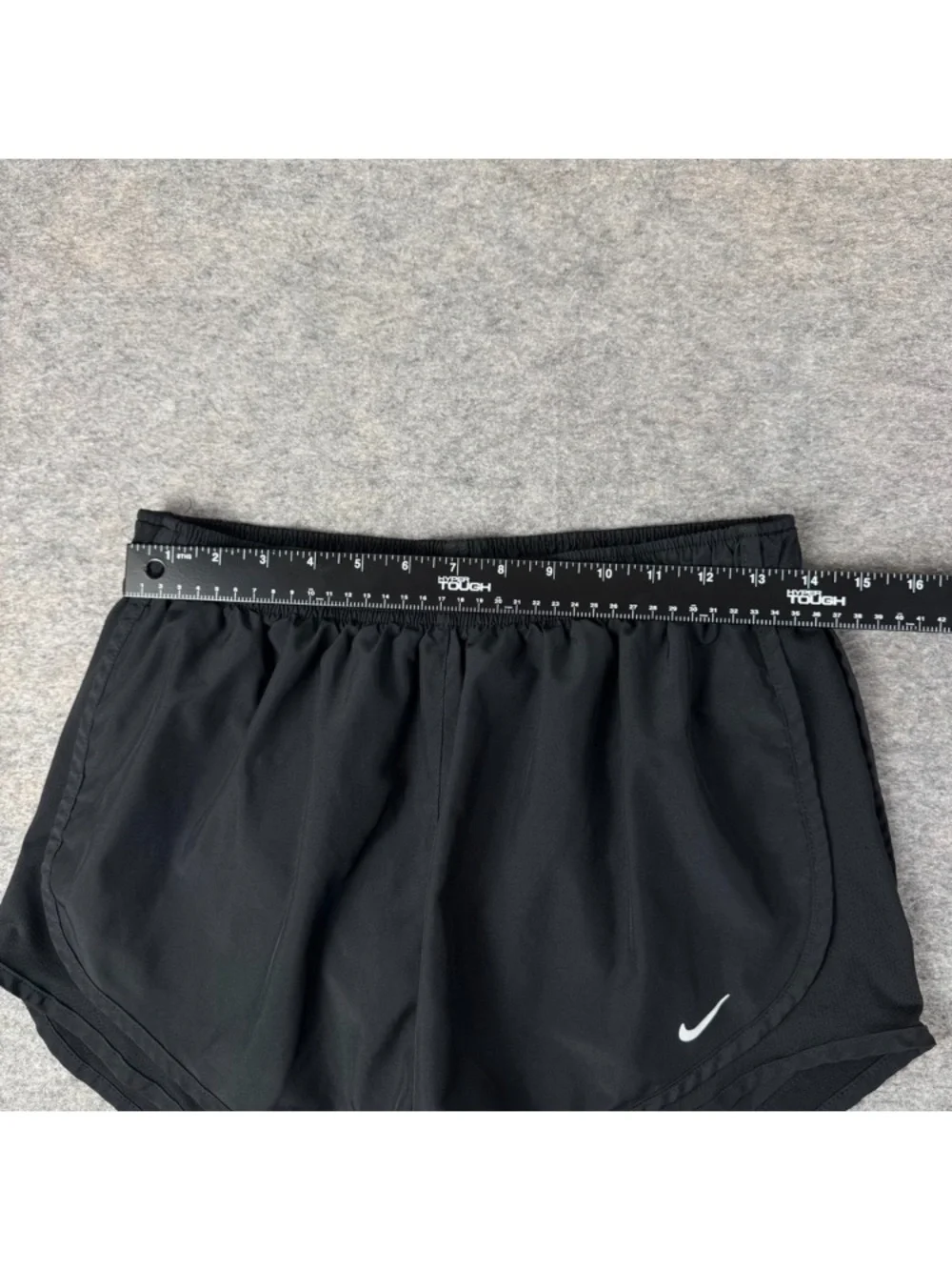 Nike Women's Black Athletic Running Shorts with White Swoosh